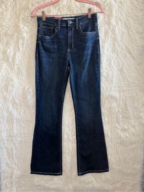 Levi's Youth Girls 726 Flare Jeans Size 14 Dark Blue Wash Denim Back To School